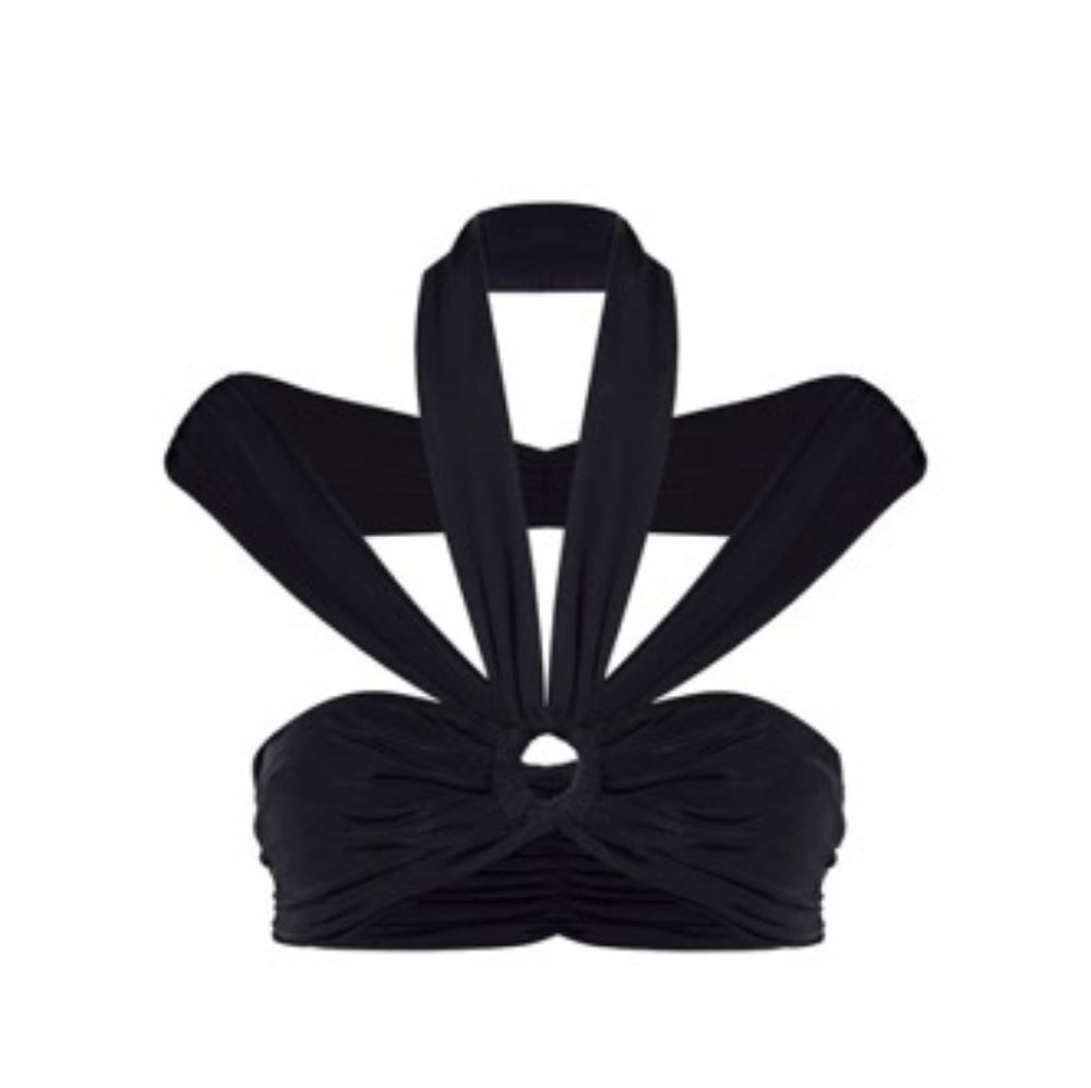 Rat & Boa Black Twist Ring Halter Bodysuit - Picture 3 of 8